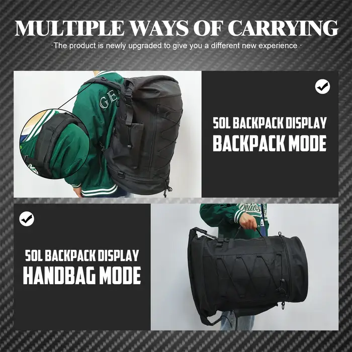 Sac à dos de bagage pour moto 50L-85L
