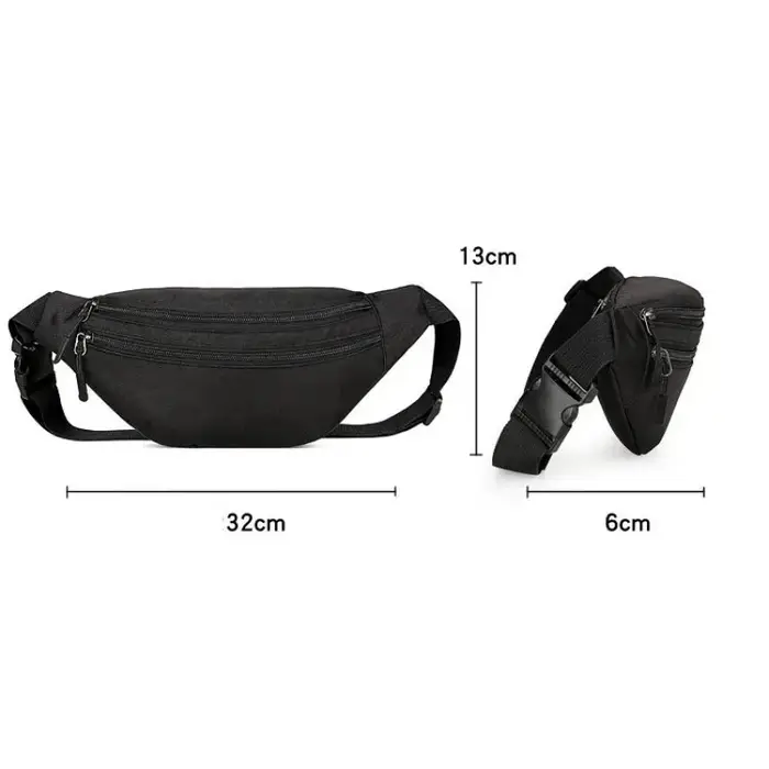 Sac de poitrine noir pour hommes et femmes