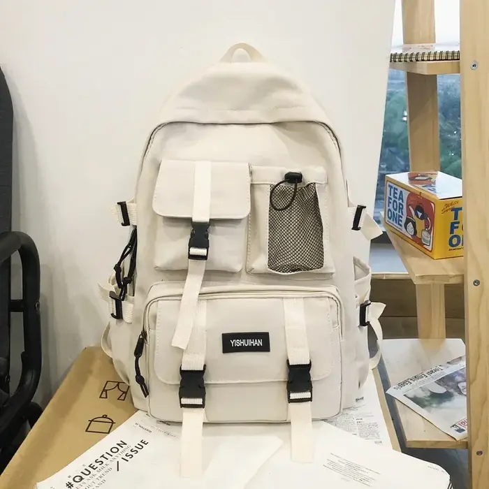 Sac à dos multifonctionnel pour ordinateur portable adolescent, sac d'école en toile Cool pour femme