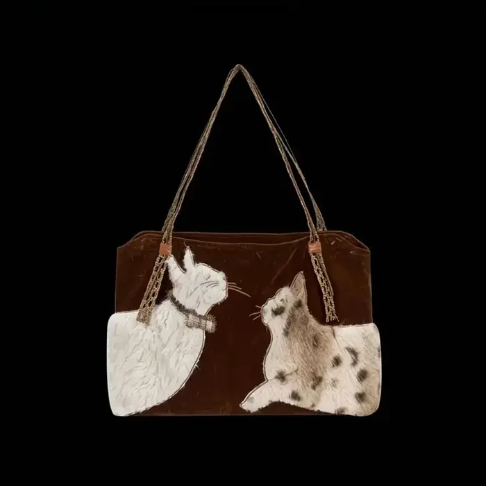 Mignon rétro chiot sac fourre-tout femmes en cuir Texture peluche grande capacité sac à bandoulière dames mode