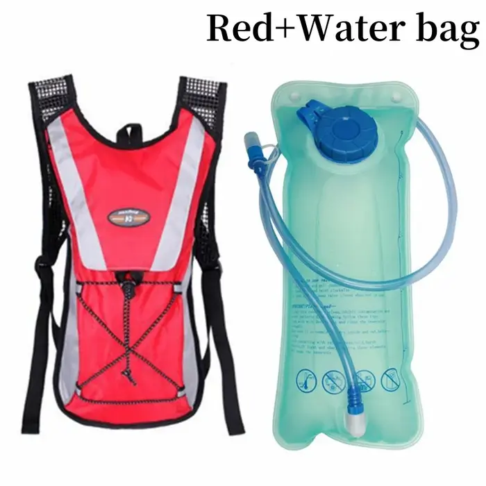 Sac à dos d'hydratation avec vessie d'eau de 2L pour homme et femme