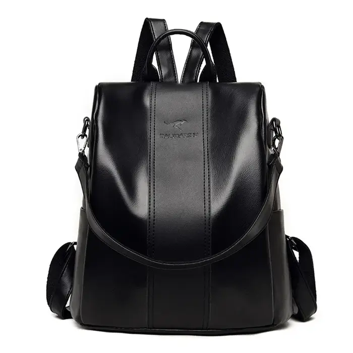 Sac à dos en cuir antivol pour femme