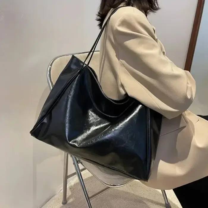 Sacs fourre-tout pour femmes, grande capacité, pochette sous les bras, sac à bandoulière en cuir Pu 