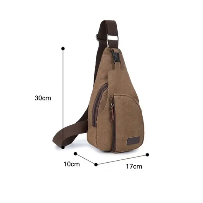 Nouveau Sac à Bandoulière Multifonctionnel en Toile et Cuir Style Vintage pour Homme 2026 – Petit Sac de