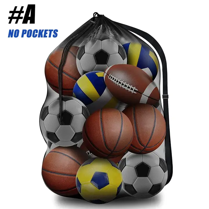 Sac de ballon de sport extra large, sac de ballon de football en maille, sacs à cordon robustes, ten