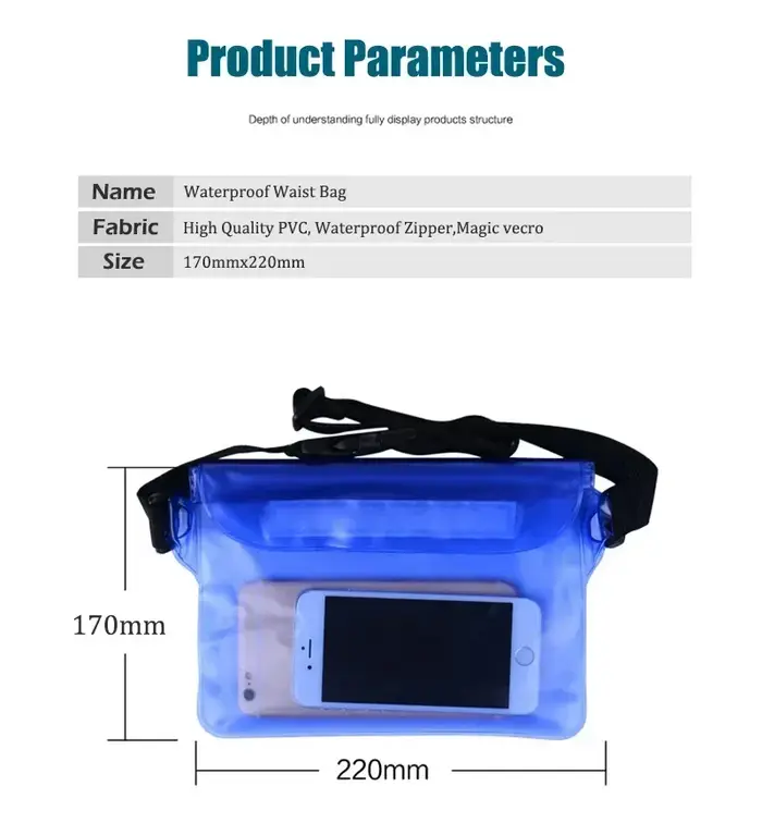 Sac de natation étanche Ski dérive plongée épaule taille Pack sac sous-marin téléphone portable sacs housse pour plage bateau Sports