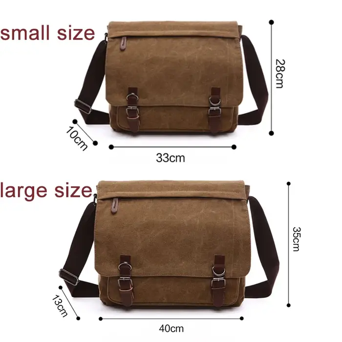 Hommes toile sac de messager Vintage marque affaires décontracté voyage sac à bandoulière ordinateur portable sacs