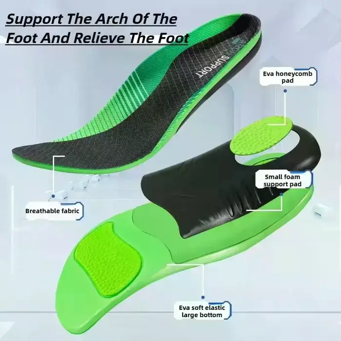 Semelles intérieures de sport EVA résilientes, 1 paire, Support de voûte plantaire, absorbant les chocs, coussinets orthopédiques pour pieds plats, vêtements durables