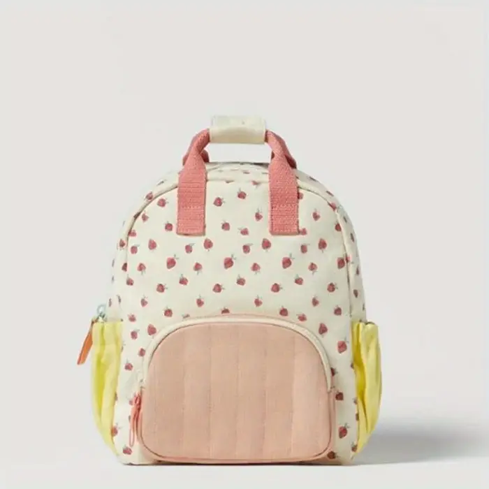 Nom de broderie personnalisé Strawbreey filles école sac à dos maternelle cartable déjeuner sac fourre-tout sac à main