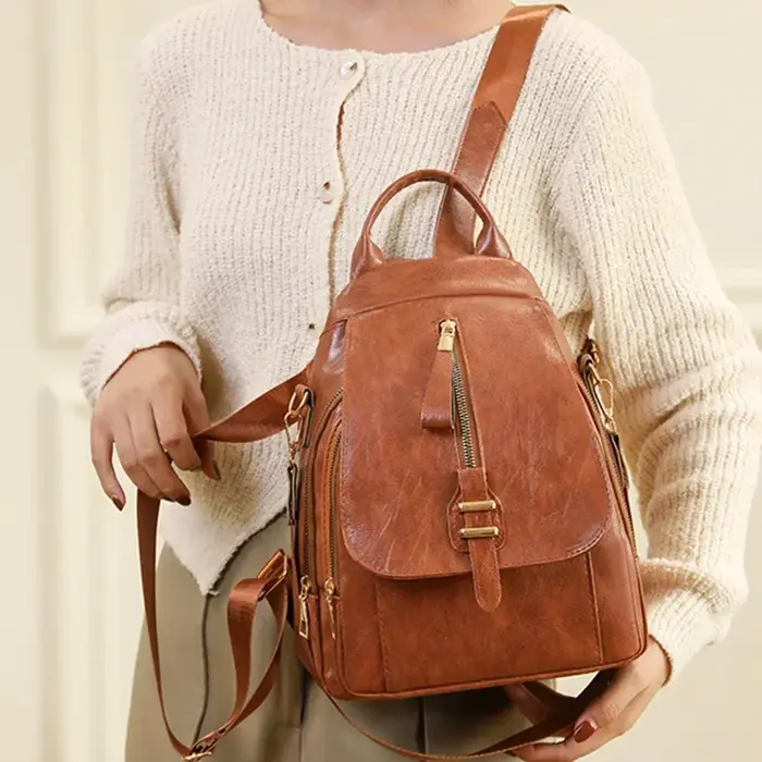 Femmes sacs à dos en cuir sac à bandoulière Vintage femme sac à dos dames voyage sac à dos Mochila