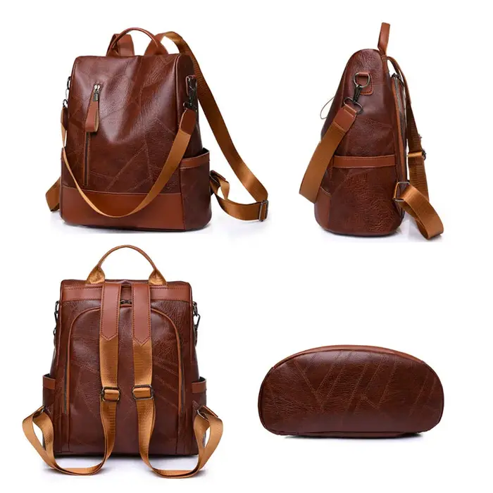 Collège femmes sac à dos concepteur en cuir souple Vintage Packbag femme voyage sac à dos sacs d'école pour adolescentes sac à bandoulière