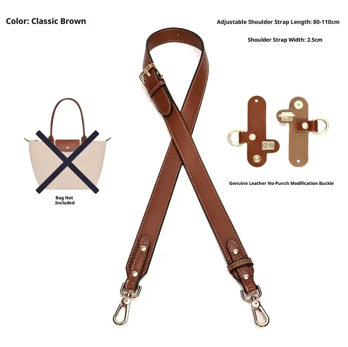 Sac en cuir bandoulière pour pochette Longchamp poignée courte MOCHA petit sac Modification sans poi