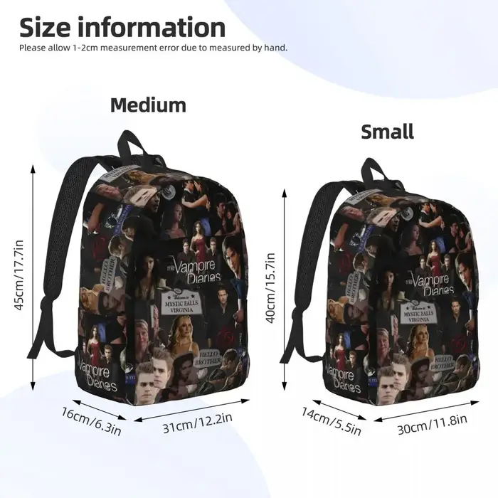 The Vampire Diaries Collage sac à dos pour hommes femmes décontracté étudiant affaires sac à dos série TV ordinateur portable sacs en toile sport