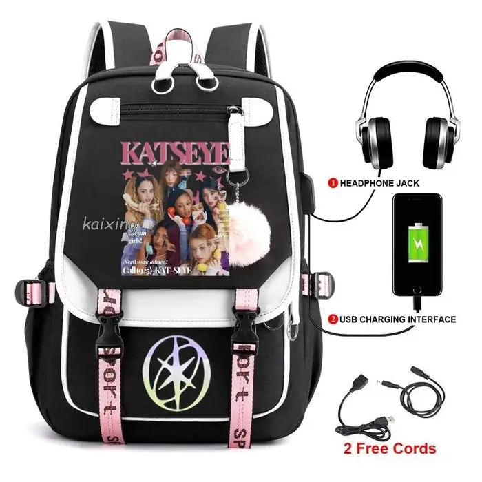 Kawaii chaud Katseye drôle impression sacs à dos doux capacité étudiant cartable collège étudiant Pa