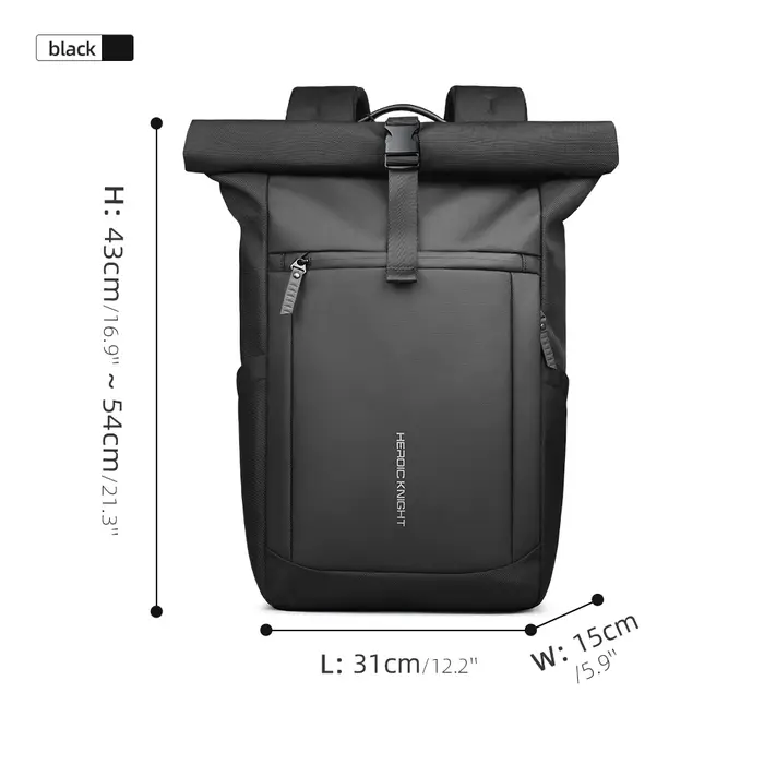 Heroic Knight Sac à dos pour ordinateur portable à roulettes avec compartiment extensible et résistant à l'eau pour homm