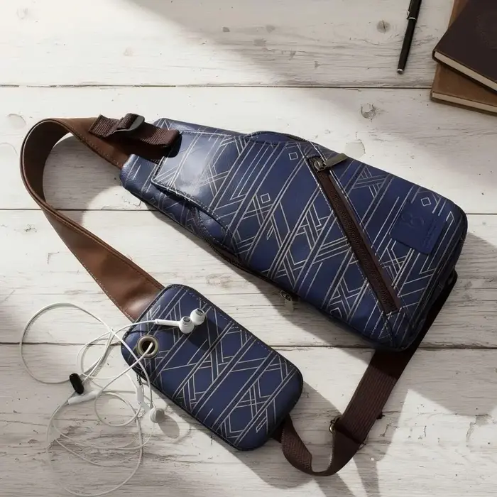 Sac à bandoulière avec poche pour téléphone sur sangle