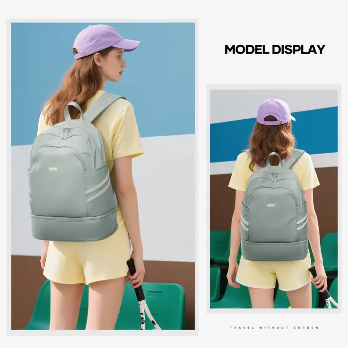 Sac à dos de gymnastique pour femmes avec compartiment à chaussures
