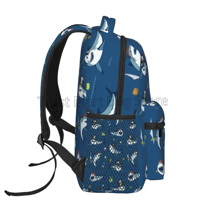 Sacs à dos à motif de requins de dessin animé pour adultes et adolescents