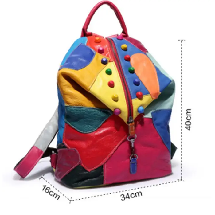 Mn Stitching-Sac à dos RiSALE en cuir