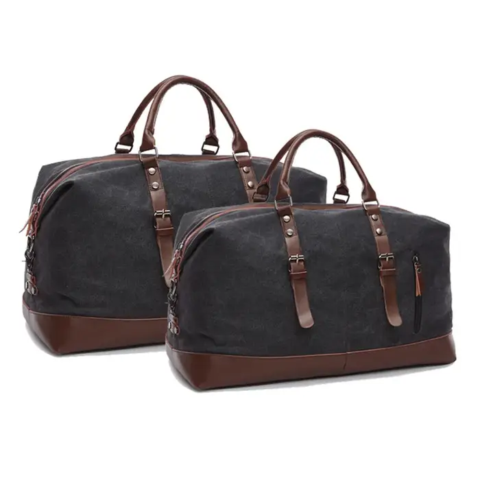 Sacs de voyage en toile et cuir pour hommes, bagages à main, sacs de sport, fourre-tout de voyage, g