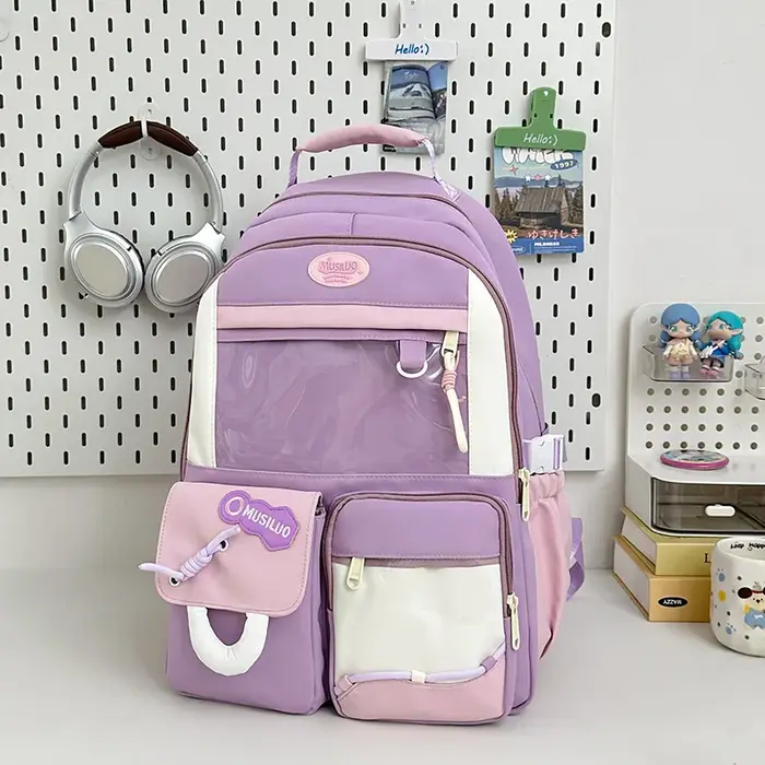 Sac à dos scolaire grande capacité en nylon