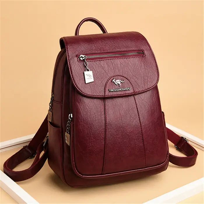 Sac à dos en cuir souple pour femmes