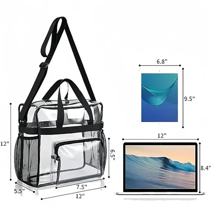 Sac fourre-tout transparent robuste en PVC