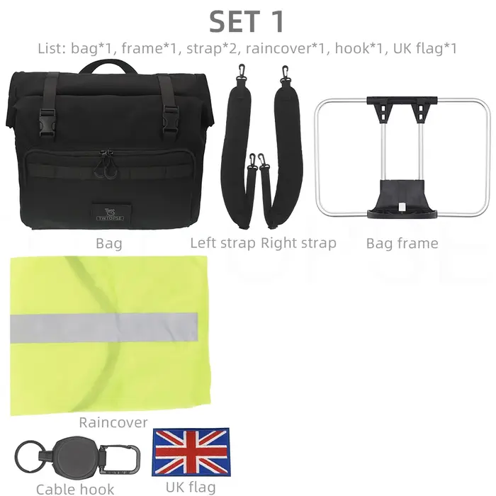 TWTOPSE – sac à dos de vélo Union Jack, sac en T à roulettes pour vélo pliant Brompton, grands sacs 