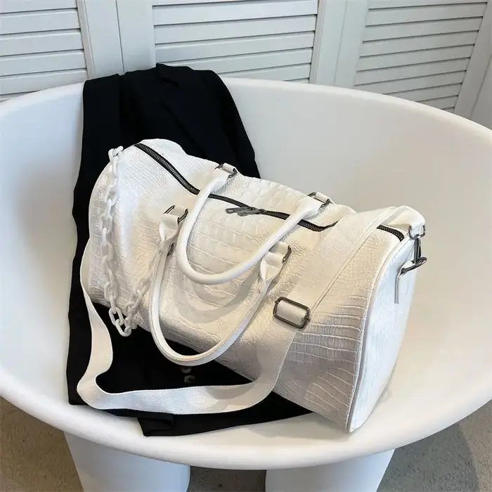 Mode européenne/américaine motif Crocodile en relief grande capacité Portable sport voyage unique épaule sac à bandoulière tendance