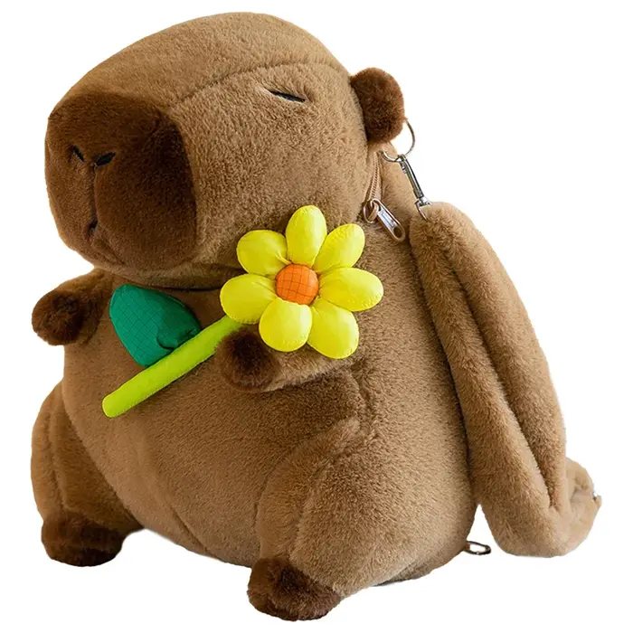 Mignon Capybara en peluche sac à dos drôle dessin animé