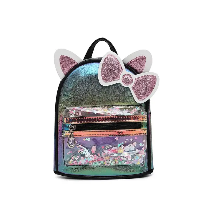 Nouveau sac à dos personnalisé avec nœud de dessin animé pour enfants, sac à dos à oreilles mignon, 