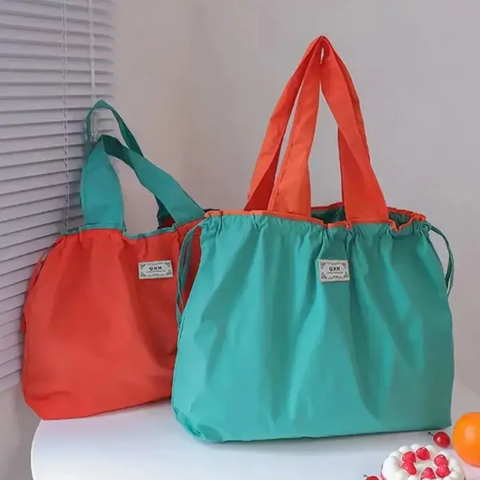 Sac de Shopping Pliable de Grande Capacité, 1 Pièce, pour Épicerie et Supermarché