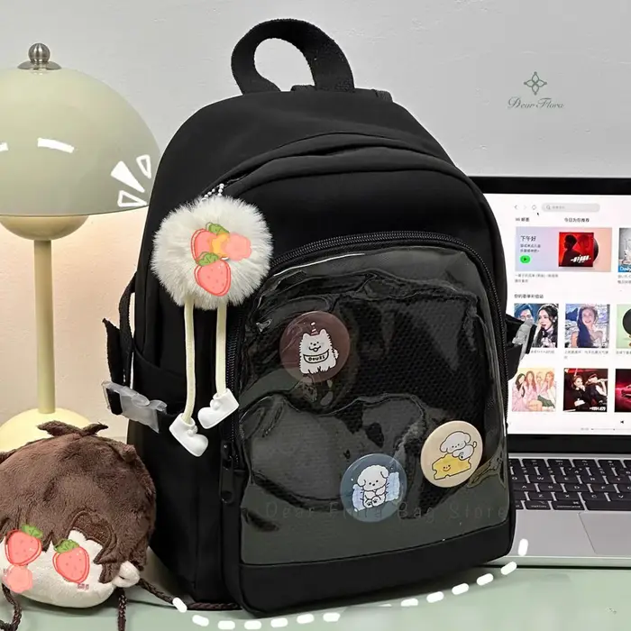 Sac à dos mini Y2K mignon pour femme, sac ItaBag tendance, sac à dos transparent pour fille, sac à dos DIY personnalisé, sac à bandoulière Lolita
