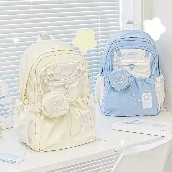Sac à dos coréen pour fille, sac d'école mignon, grand sac de voyage féminin, sac initié au lycée, mode étudiante, ficelle de proximité douce, nouveau