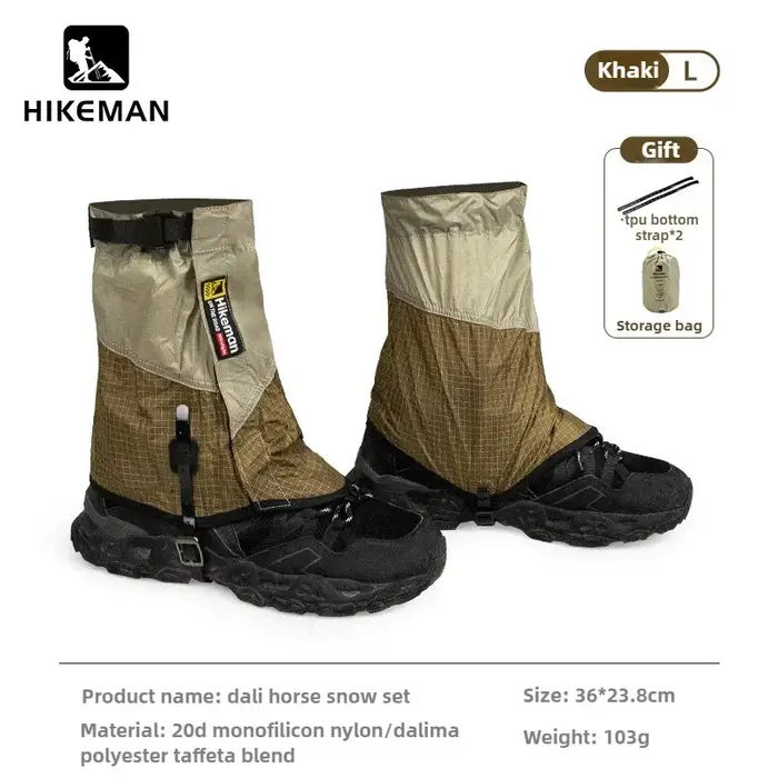 HIKEMAN 20D + UHMWPE guêtres de randonnée en plein air coupe-vent grandes couvre-jambes pour le Camping ski alpinisme et le Trekking dans le désert