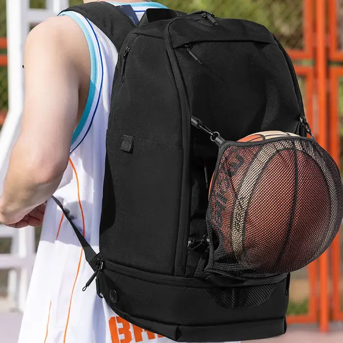 Sac à dos de basket-ball avec porte-balle impression Logo Image sac à dos indépendant pour hommes adapté au