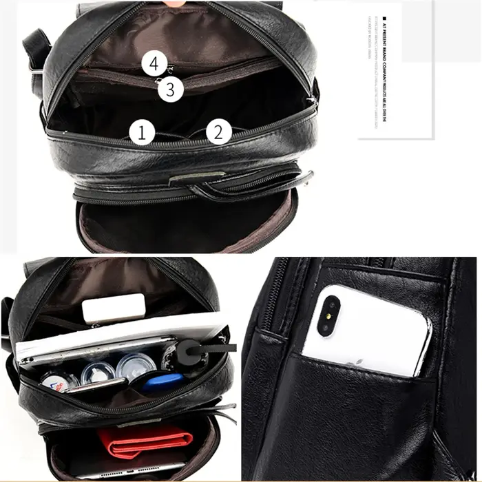 Sac à dos en cuir souple pour femmes