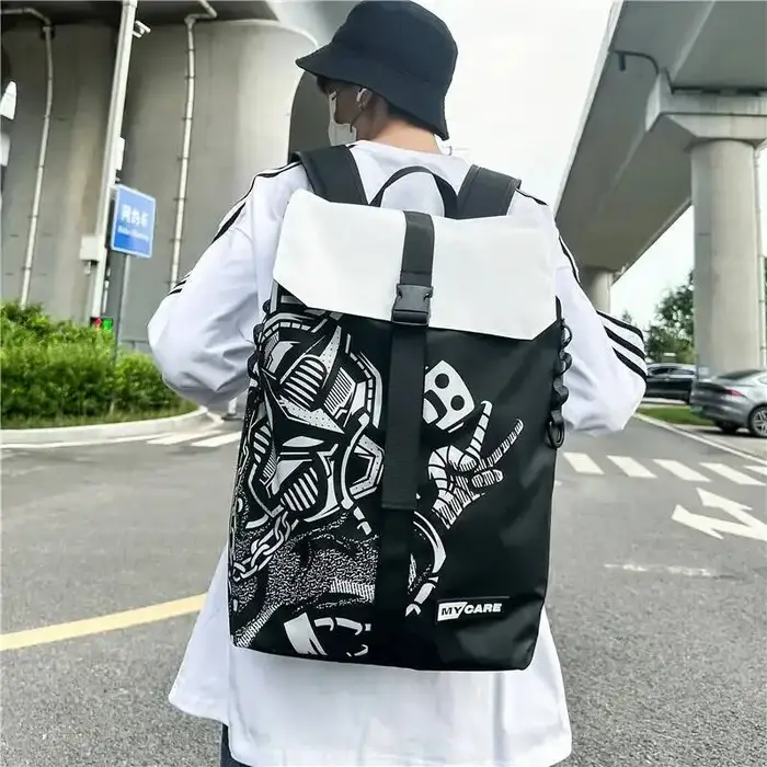 Style coréen, sac à dos double de sport décontracté de voyage en plein air à la mode pour hommes avec sensation haut de