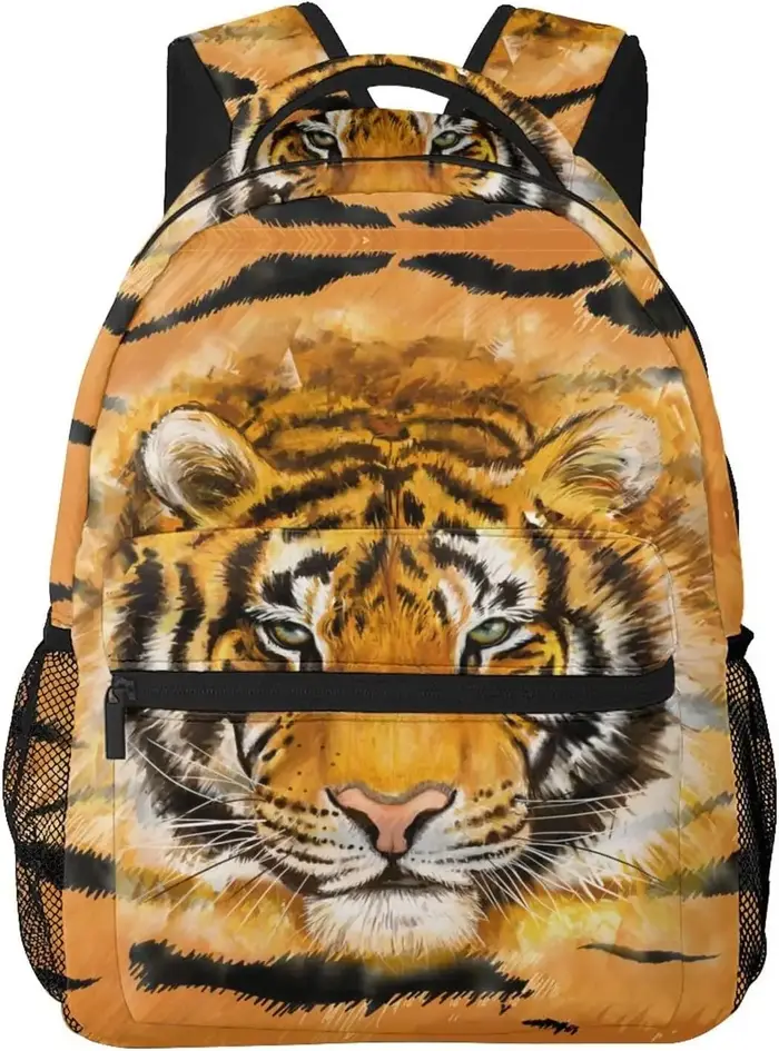 Cool Tiger Sac à dos imprimé léopard pour hommes et femmes