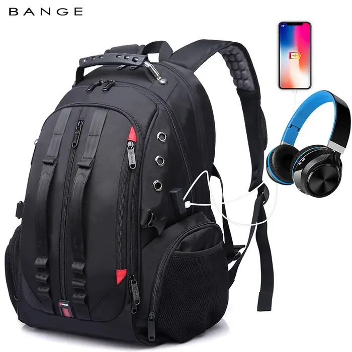 BANGE Big 40L sacs à dos pour hommes Oxford sac à dos étanche sac d'ordinateur d'affaires sac à dos de voyage sac d'école étudiant avec Port USB