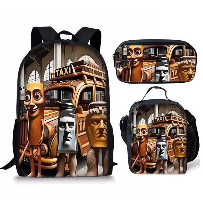 Nouveau Brainrot italien montagne et mer classique étranger bâton de bois sac à dos respirant et Durable sac à dos sac de repas sac à stylos