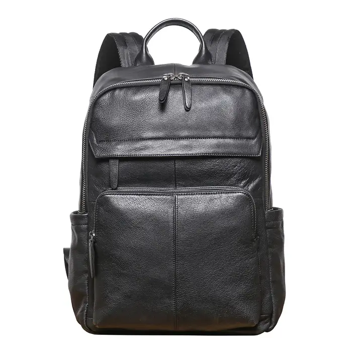 Sac à dos Double épaule en cuir véritable pour hommes, sac de voyage en cuir de qualité supérieure,