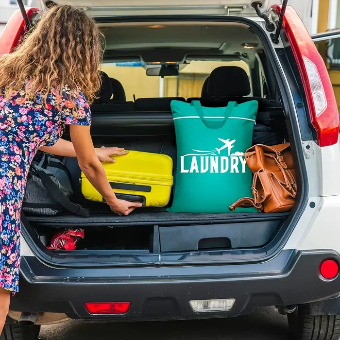 Sac à linge de voyage avec poignée