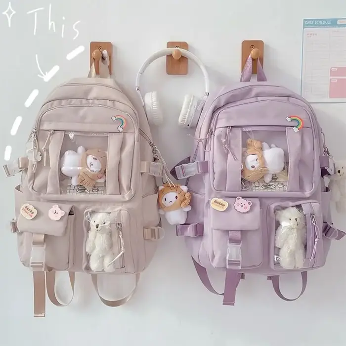 Sac à dos d'école en nylon imperméable pour adolescents