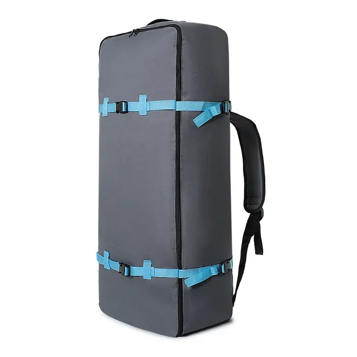 Sac à dos pour planche à pagaie en tissu Oxford gris avec sangles renforcées externes, sac à dos pou