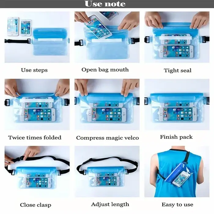 Sac de natation étanche Ski dérive plongée épaule taille Pack sac sous-marin téléphone portable sacs housse pour plage bateau Sports