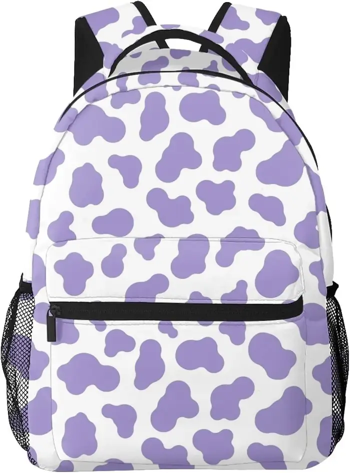 Sac à dos imprimé vache violette