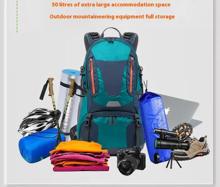 Sac à dos de sport d'extérieur respirant et imperméable 50 litres pour hommes et femmes