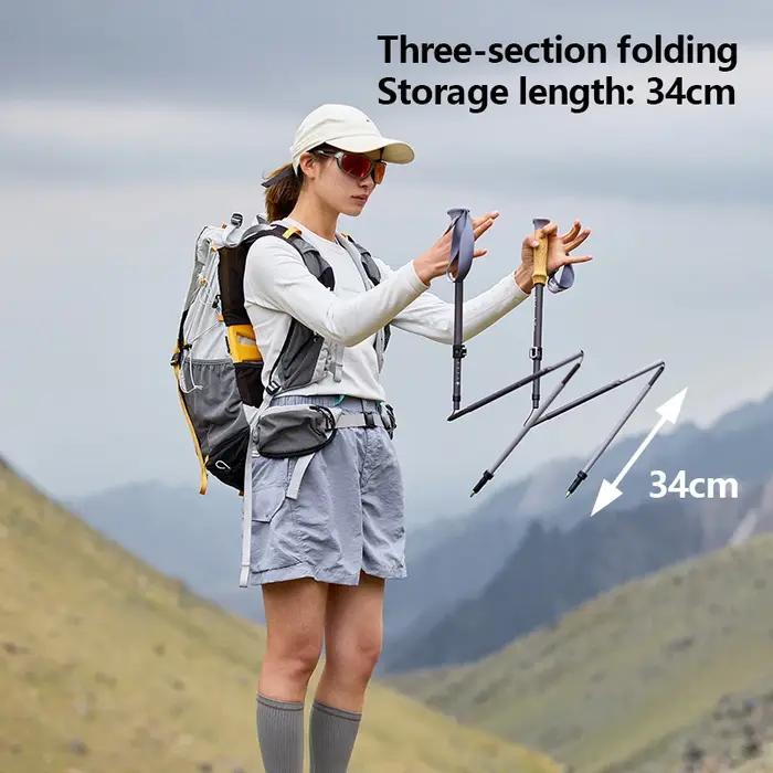 Naturehike – canne de Trekking pliante en Fiber de carbone