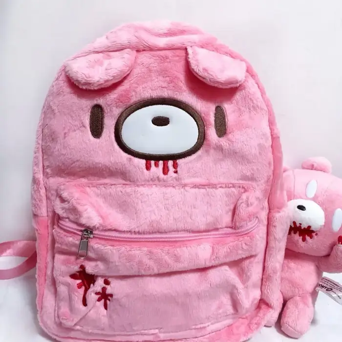 Sac à dos ours rose sang de dessin animé